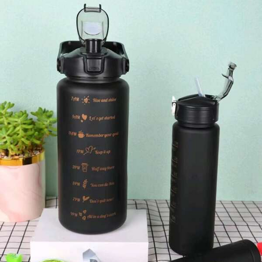 Motivational Water Bottle Set 2000 + 800mL - lunazchef.shop