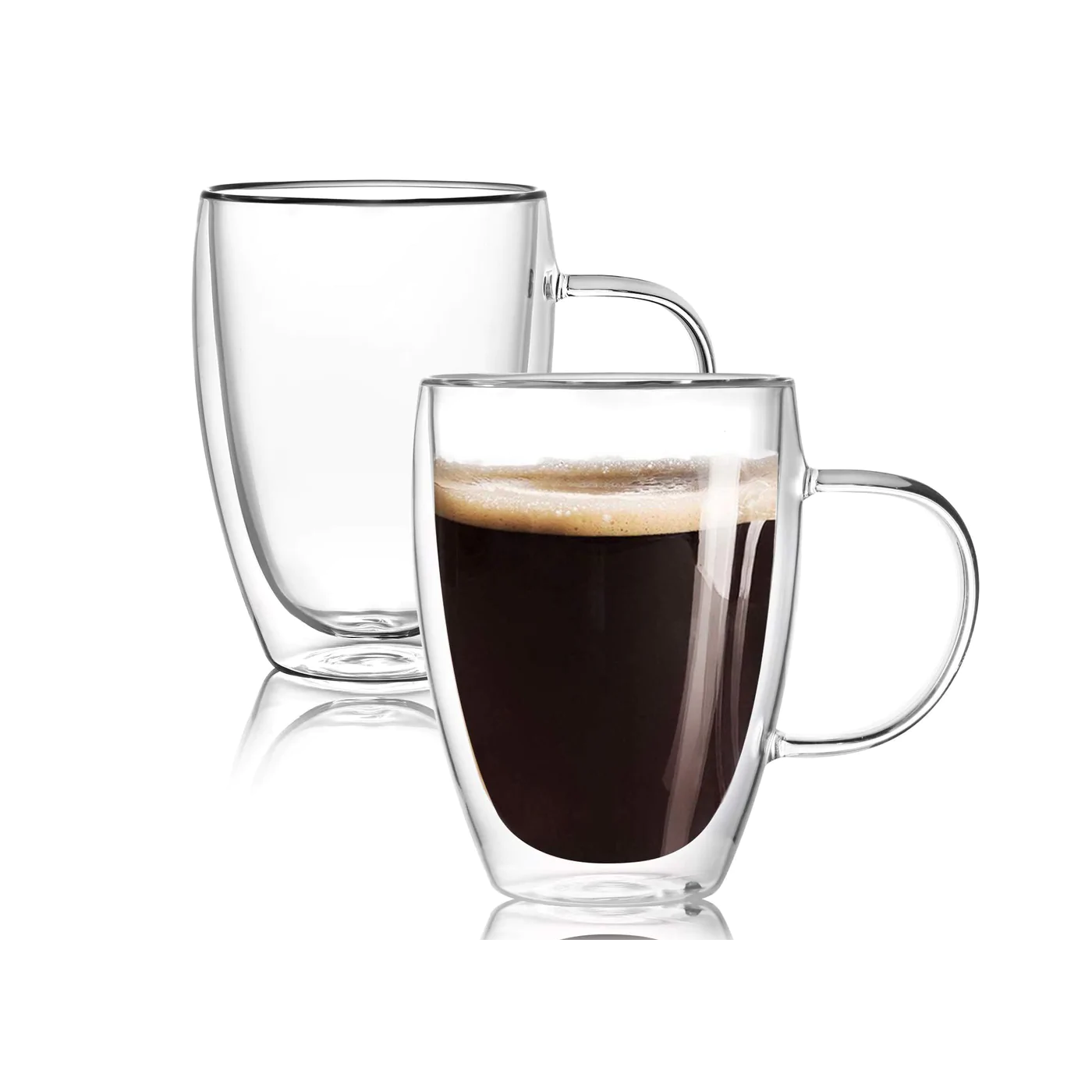 Double Wall Glass Mug 350 ml - 12 cm - lunazchef.shop