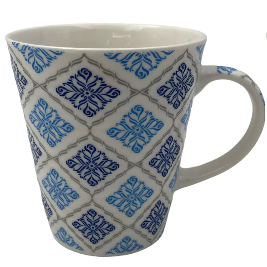 Porcelain Mug bleu patterns - lunazchef.shop