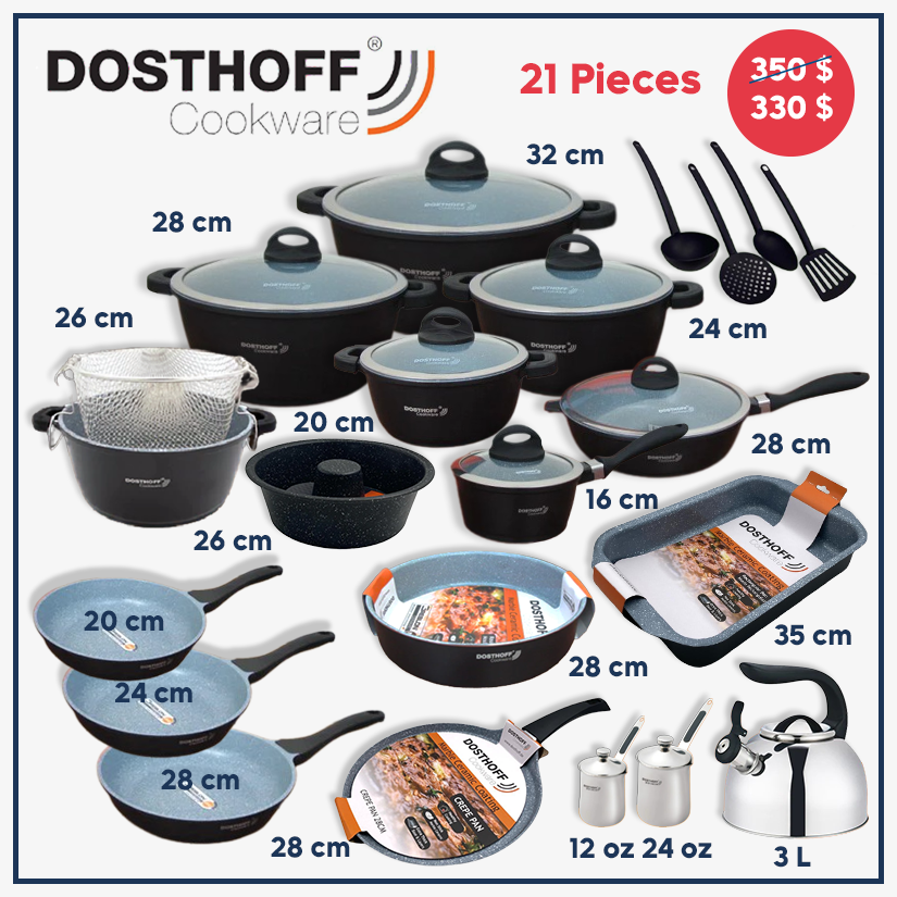 Dosthoff 21 Pcs Cookware Set - lunazchef.shop