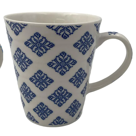 Porcelain Mug bleu patterns - lunazchef.shop