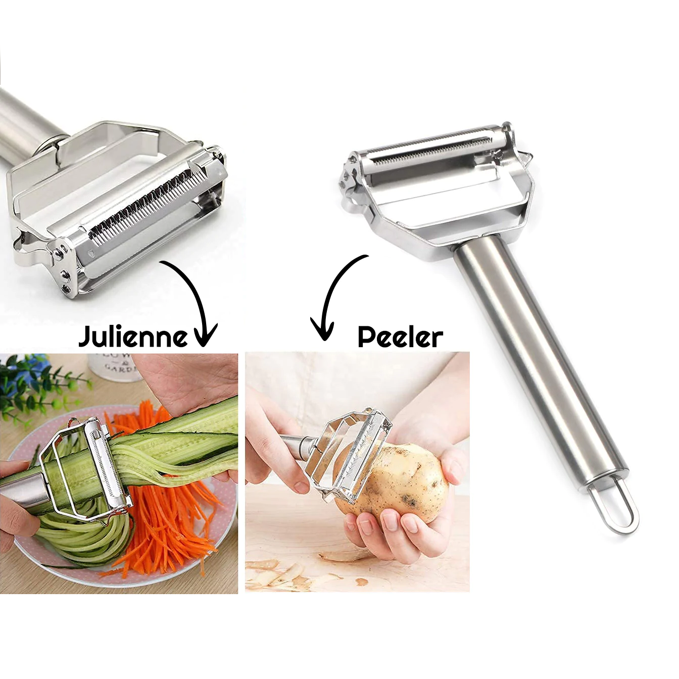 2 in 1 High Quality SS Peeler - lunazchef.shop