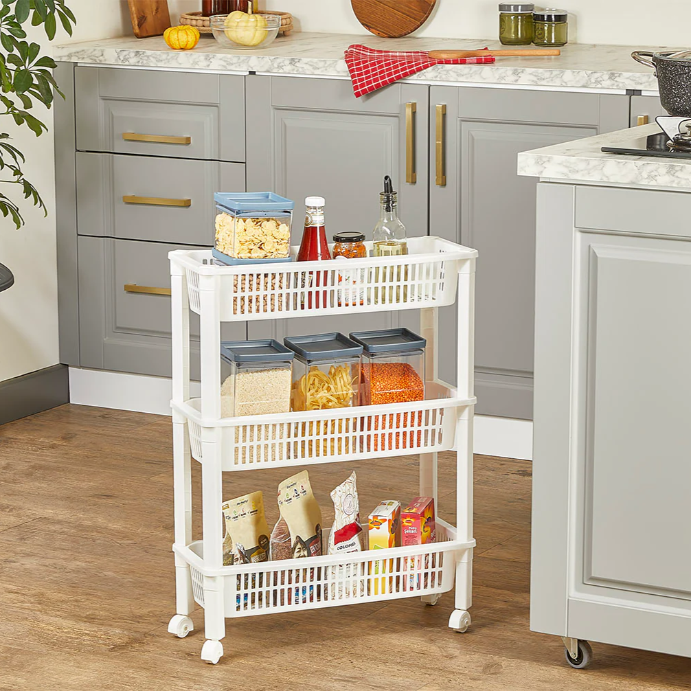 3 Tiers Basic Slide-Out Rack Trolley - lunazchef.shop