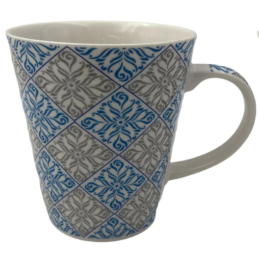 Porcelain Mug bleu patterns - lunazchef.shop