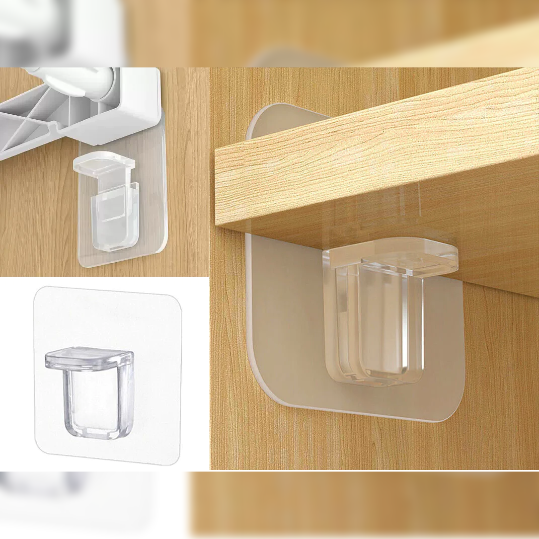 4 Self-Adhesive Support Holders Rack Shelf Support Hooks - lunazchef.shop