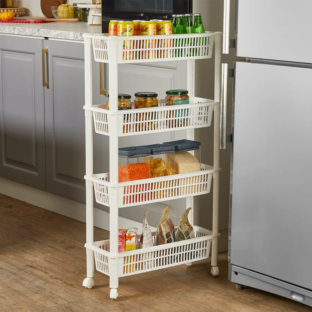 4 Tiers Basic Slide-Out Rack Trolley - lunazchef.shop