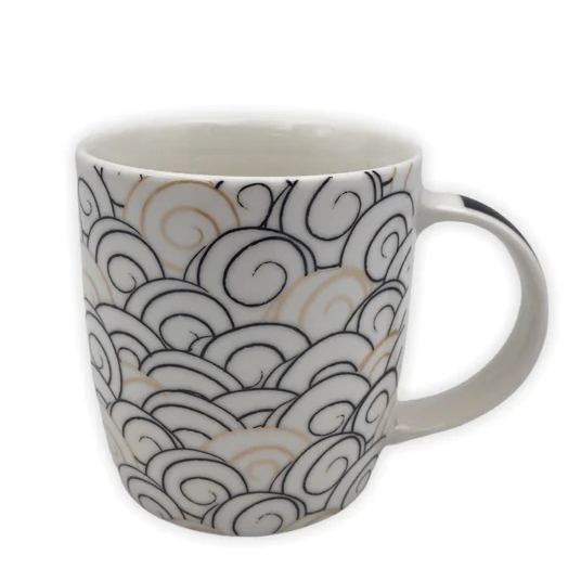 Porcelain Mug black & beige designs