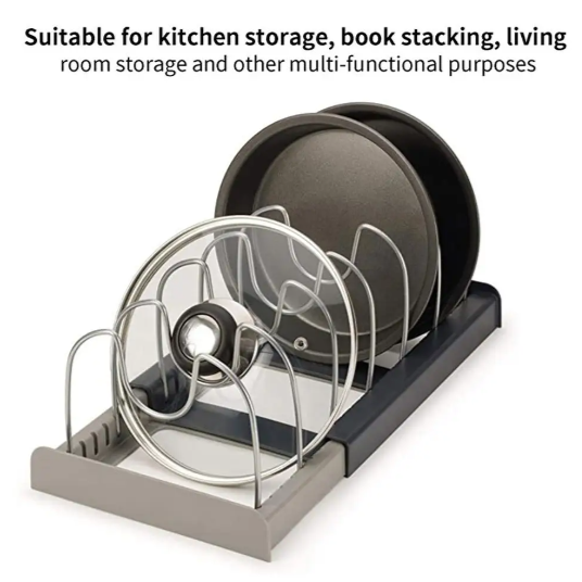 Expandable Cabinet & Shelf Organizer for Pans and Covers - lunazchef.shop