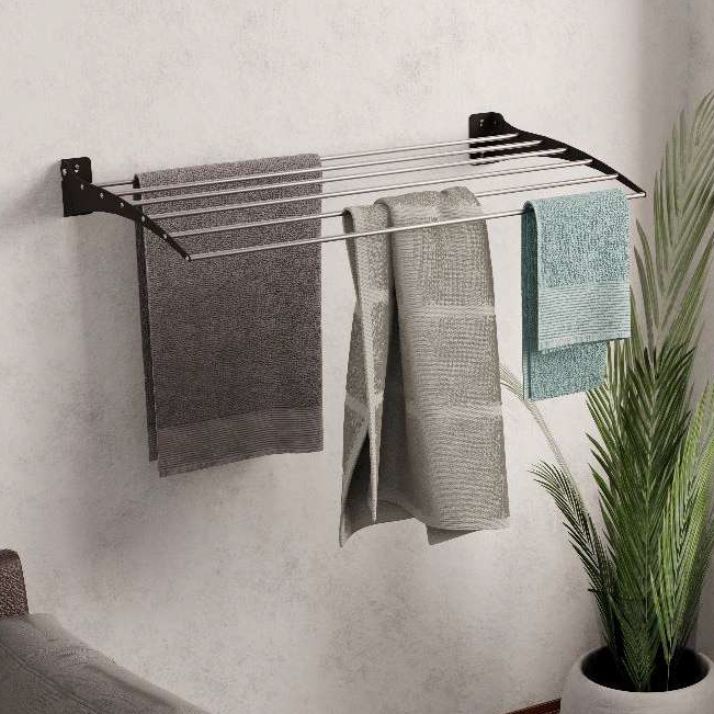 Aluminum Foldable Laundry Wall Mounted Drying Rack 95cm