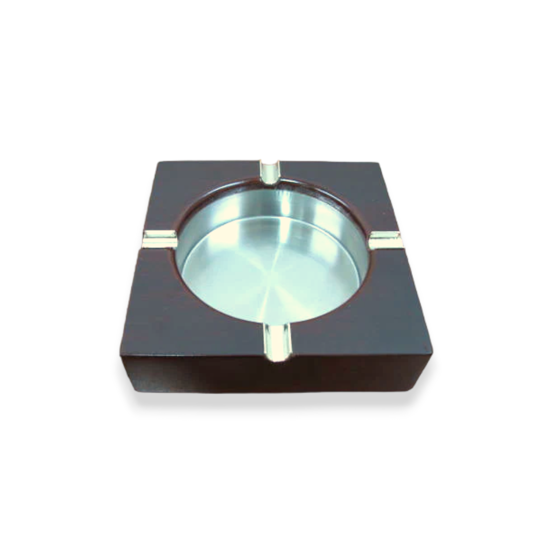 SS Squared Ashtray with Luxury Wooden Case - lunazchef.shop