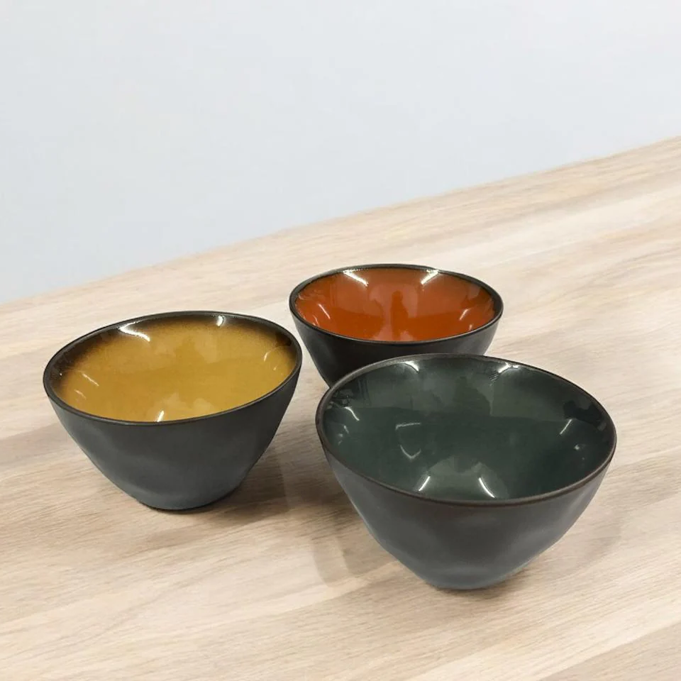 Dosthoff Mat Black with Colored Glaze Sauce Bowl 8 cm - lunazchef.shop