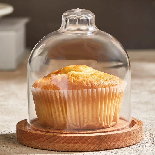 Acrylic Mini Dome with Wooden Base 10 cm - lunazchef.shop