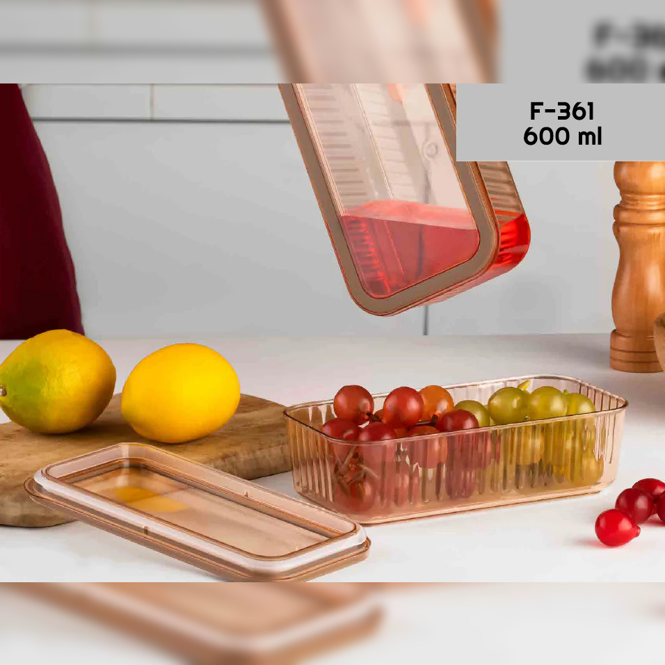 Acrylic Rectangular Food Storage Container 600 ml - lunazchef.shop