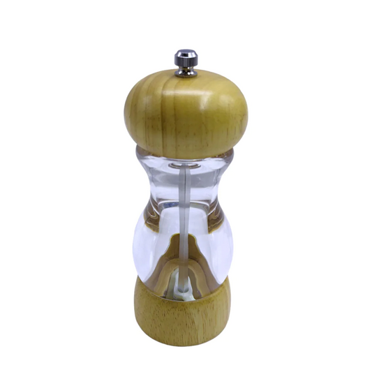 Acrylic+Wood Pepper Mill with Carbon Steel Grinder 16 cm - lunazchef.shop