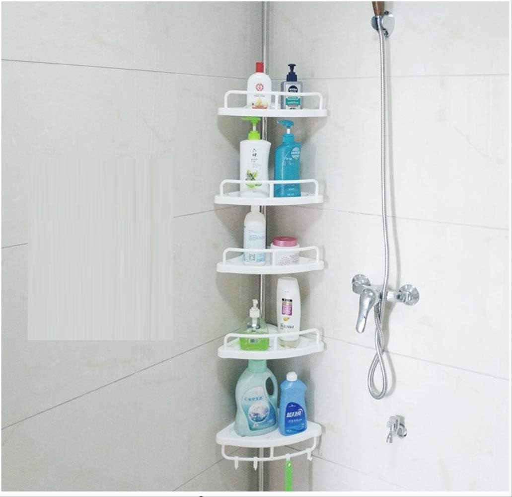 Adjustable Corner Bathroom Rack with shelf edges