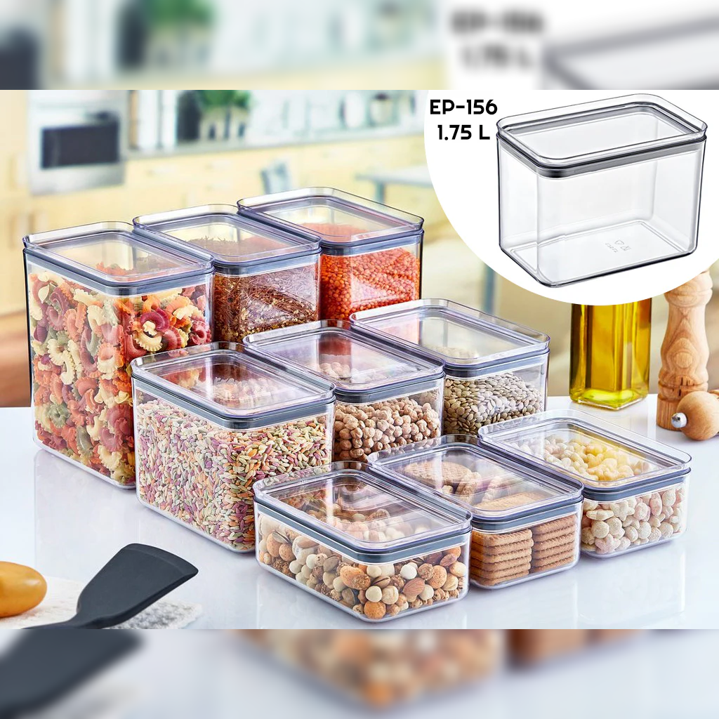 Airtight Rectangular Food Jar 1.75 lt - lunazchef.shop