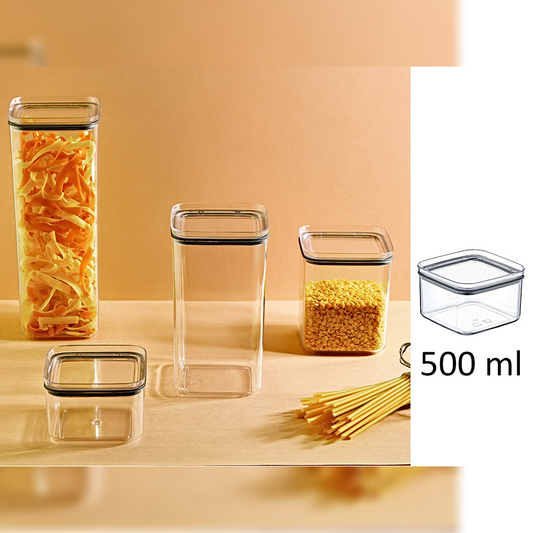 Airtight Squared Food Jar 0.5 lt Jar - lunazchef.shop