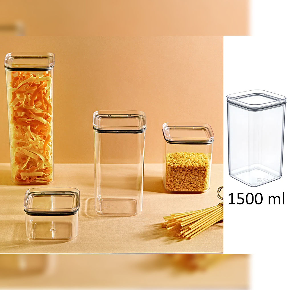 Airtight Squared Food Jar 1.5 lt - lunazchef.shop