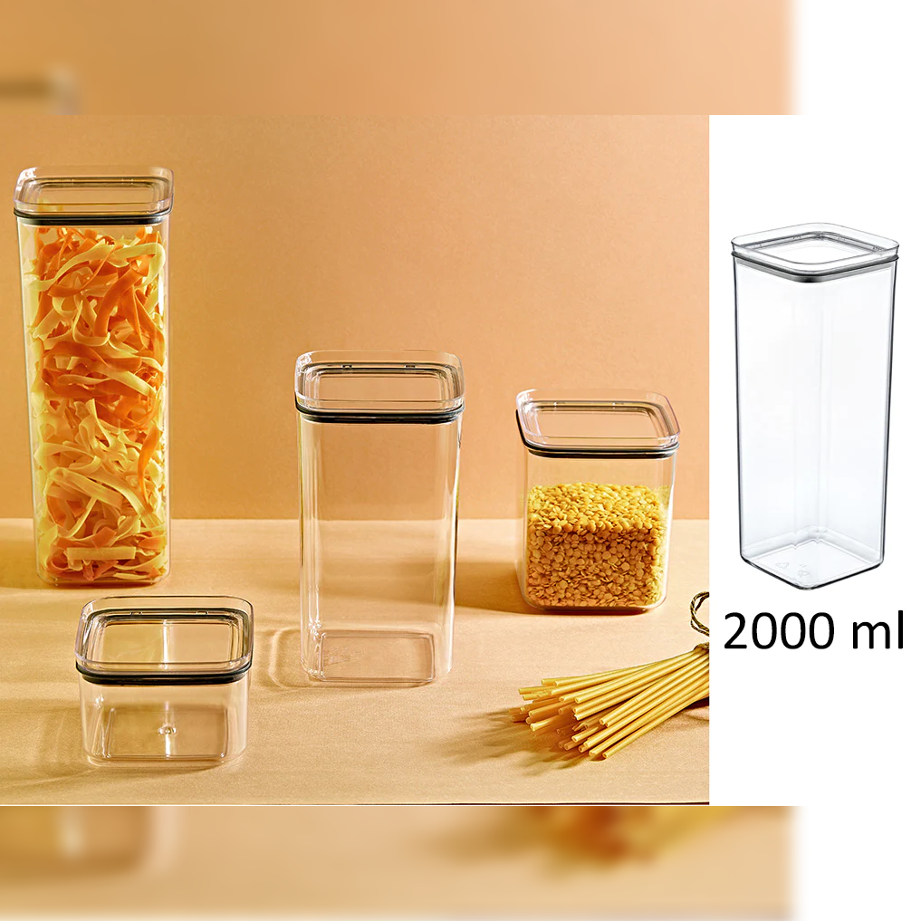 Airtight Squared Food Jar 2 lt - lunazchef.shop