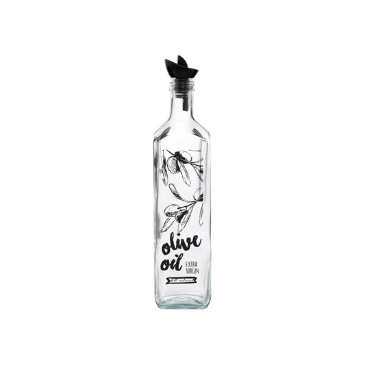 Black Olive Decorated Oil Bottle SQ 1000 ml - lunazchef.shop