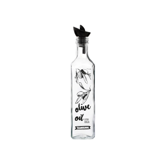 Black Olive Decorated Oil Bottle SQ 500 ml - lunazchef.shop