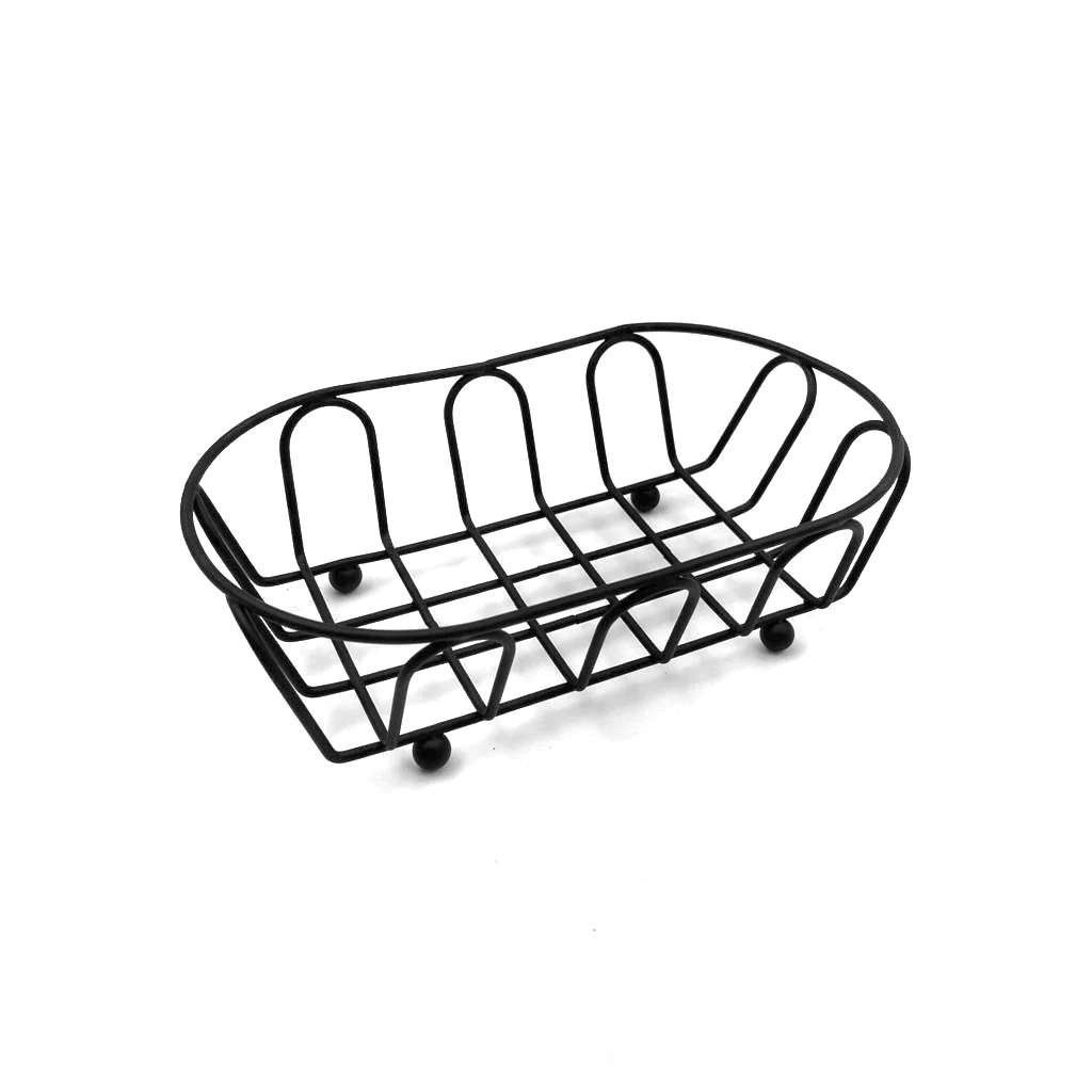 Black Oval Serving Basket 18 cm - lunazchef.shop