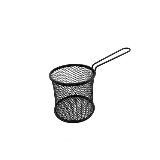 Black Round French Fry Serving Basket - lunazchef.shop