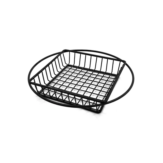 Black Round Serving Basket 20.5 cm - lunazchef.shop