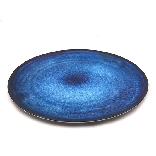 Bleu Marble Melamine Round Tray; 14" - lunazchef.shop