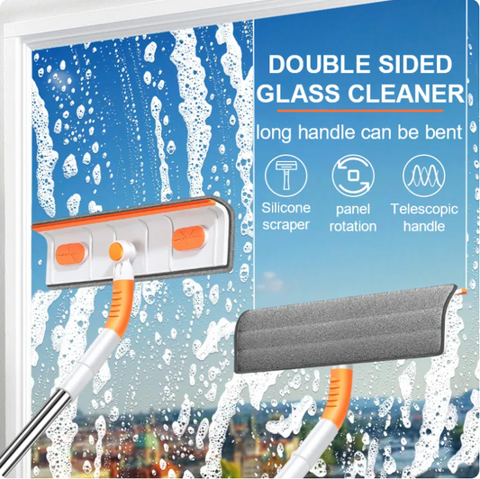 2 in 1 Window cleaner set with extensible handle squeegee - lunazchef.shop