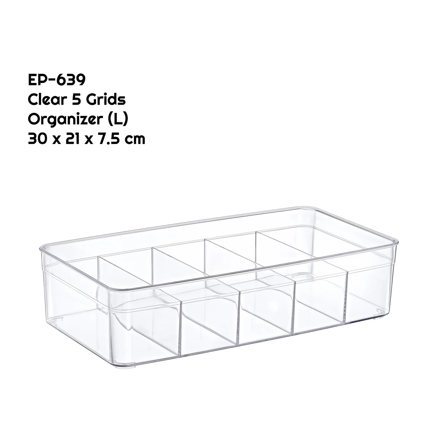 Clear 5 Grids Large Organizer - lunazchef.shop