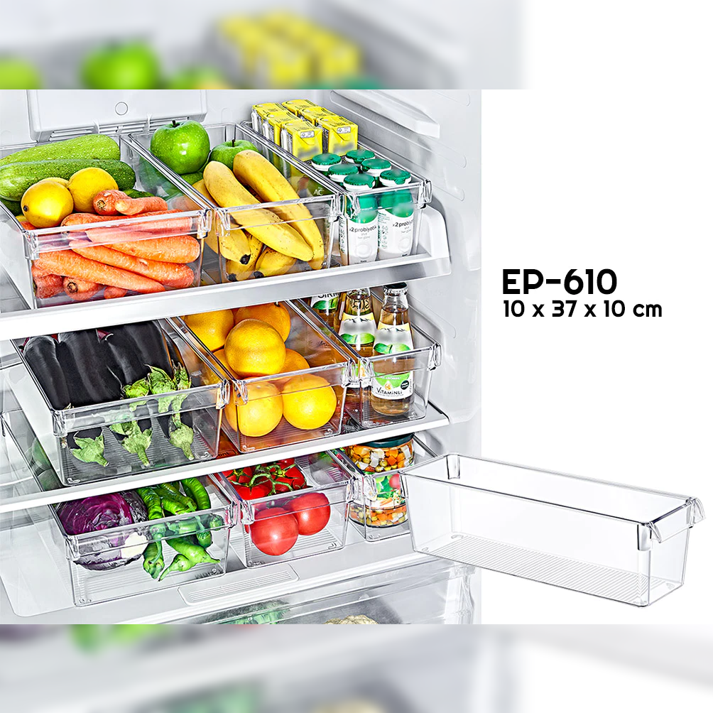 Clear Fridge Organizer 37 x 10 x 10 cm