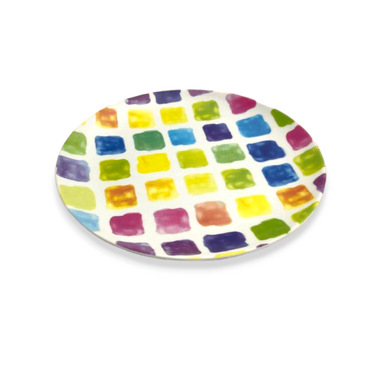 Colorful Squares Melamine Dessert Plates X6 - lunazchef.shop