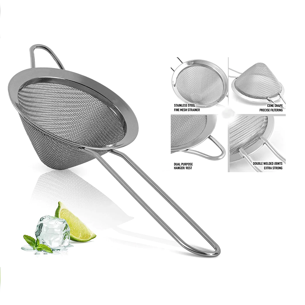 Conical Fine Mesh Stainless Steel Strainer 8 cm - lunazchef.shop