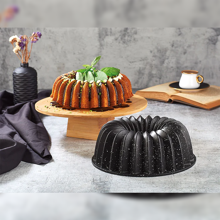 DOSTHOFF CAST ALUMINIUM GRANITE COATED BUNDFORM CAKE PAN