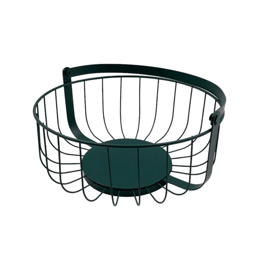 Dark Green Metal Fruit Basket with Handle - lunazchef.shop