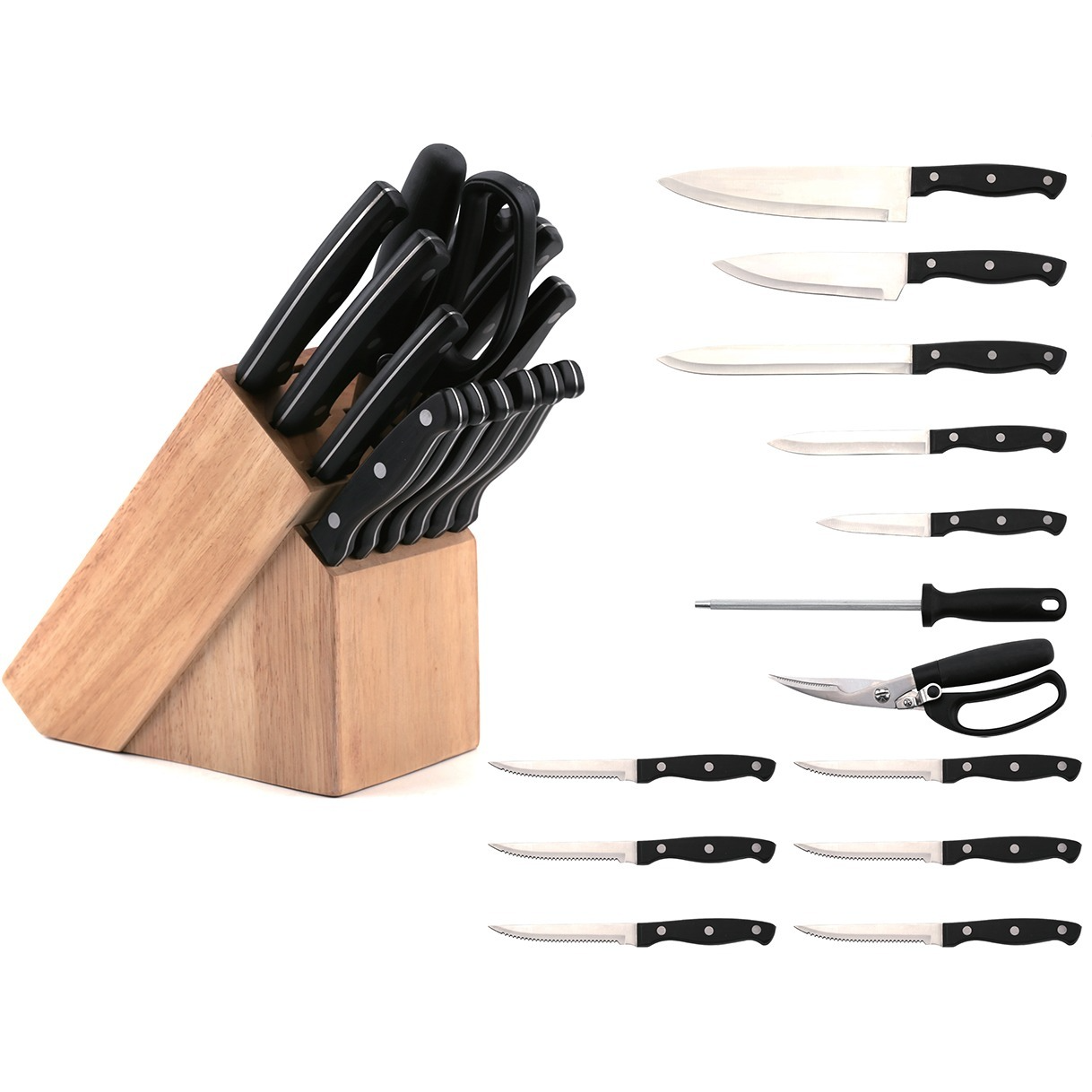 Dosthoff 14 Pieces Knife Set with Wooden Block - lunazchef.shop