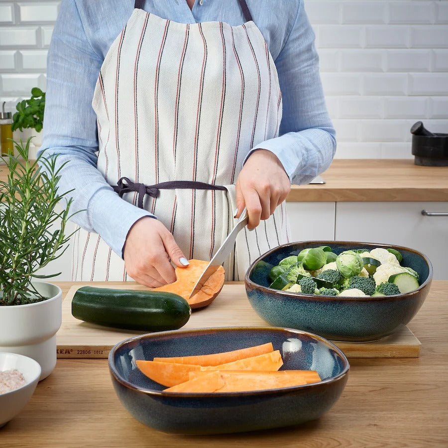 Dosthoff Blue Deep Oval Bowl 23.5 cm - Oven Safe! - lunazchef.shop