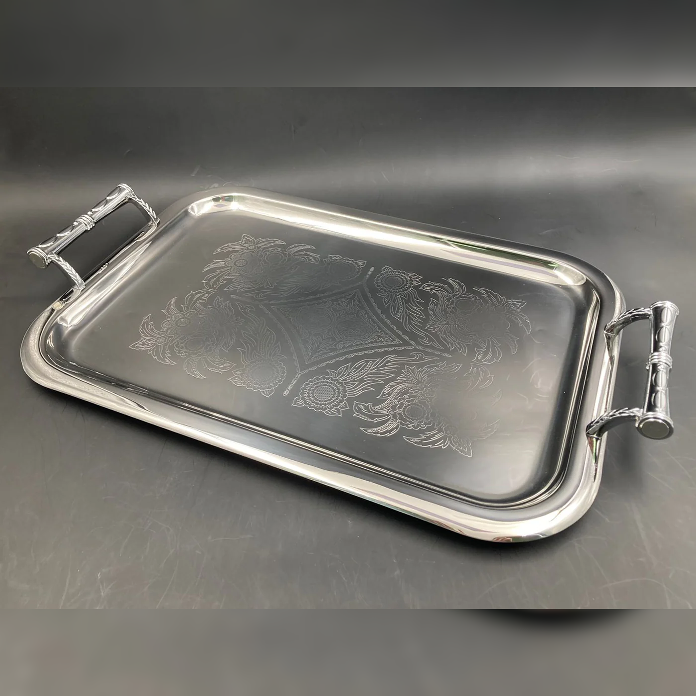 Dosthoff Elegance Engraved Serving Tray Prem SS 18/10 49 cm - lunazchef.shop