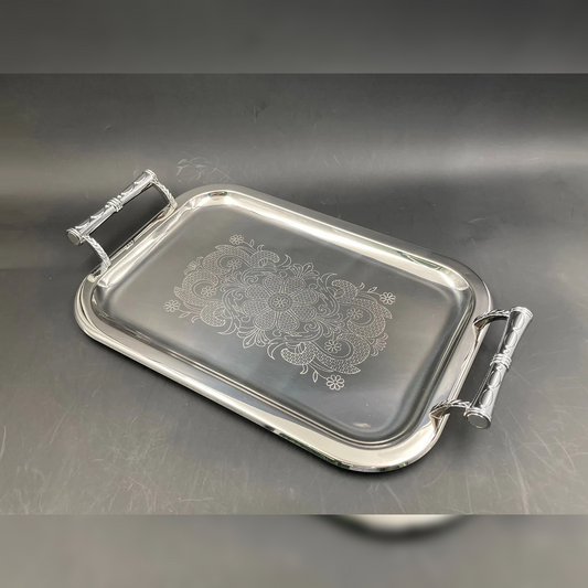 Dosthoff Elegance Engraved Serving Tray Prem SS 18/10 40cm - lunazchef.shop 