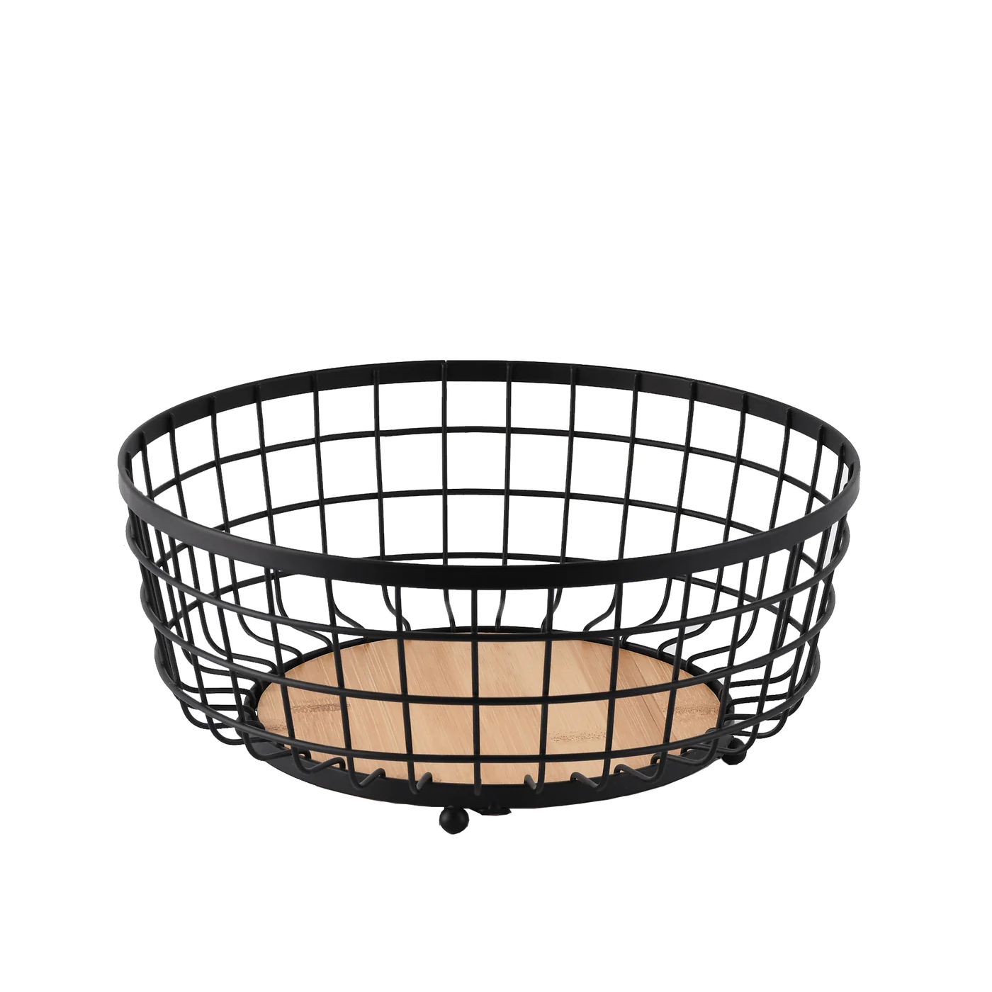 Dosthoff Iron Grid Fruit Basket with Bamboo Base MB04 - lunazchef.shop