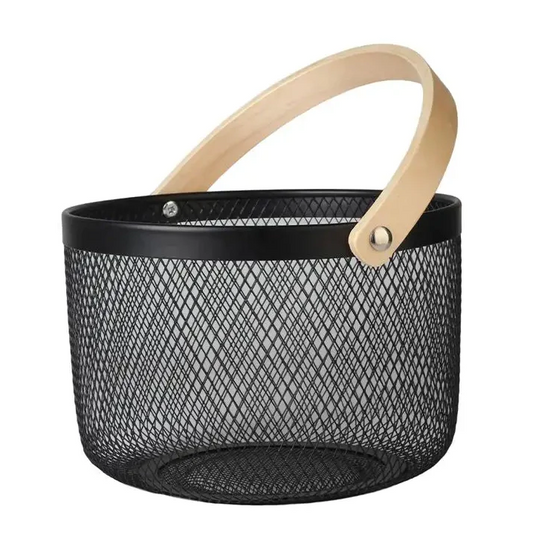 Dosthoff Round Iron Basket with Bamboo Handle MB11 - lunazchef.shop