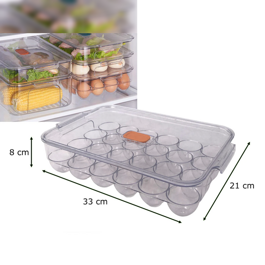 Egg Storage Box with Cover for 24 Eggs - lunazchef.shop