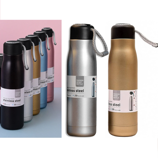 Fashion Sports Bottle Stainless Steel with Rope 500 ml - lunazchef.shop