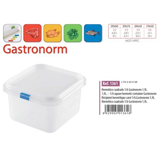 Gastronorm Plastic Storage Container - 1.9 lt - lunazchef.shop