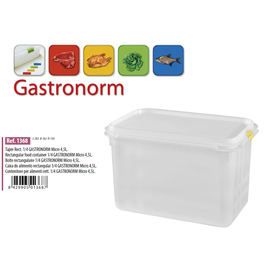 Gastronorm Plastic Storage Container - 4.5lt- lunazchef.shop