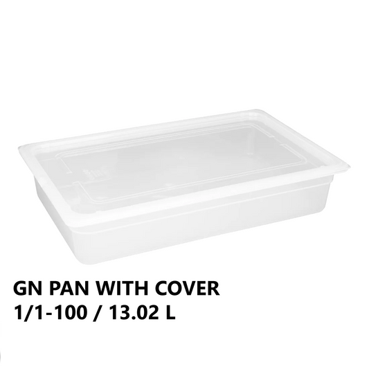 Gastronorm Plastic Storage Container 1/1 100 mm - 13.02L - lunazchef.shop