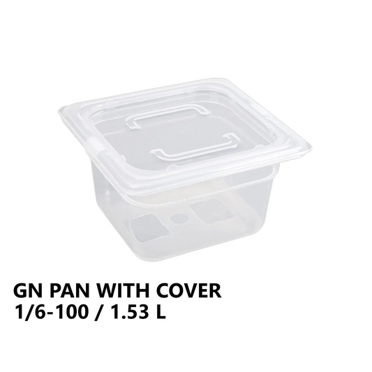 Gastronorm Plastic Storage Container 1/6 100 mm - 1.53L - lunazchef.shop