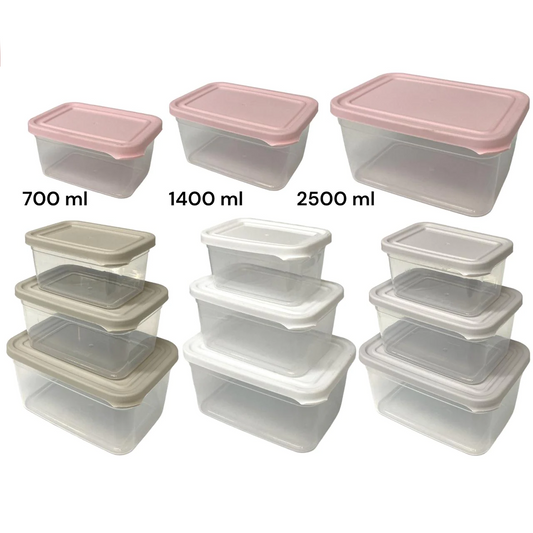 Gold-Large Rectangular Food Storage Set of 3 - lunazchef.shop