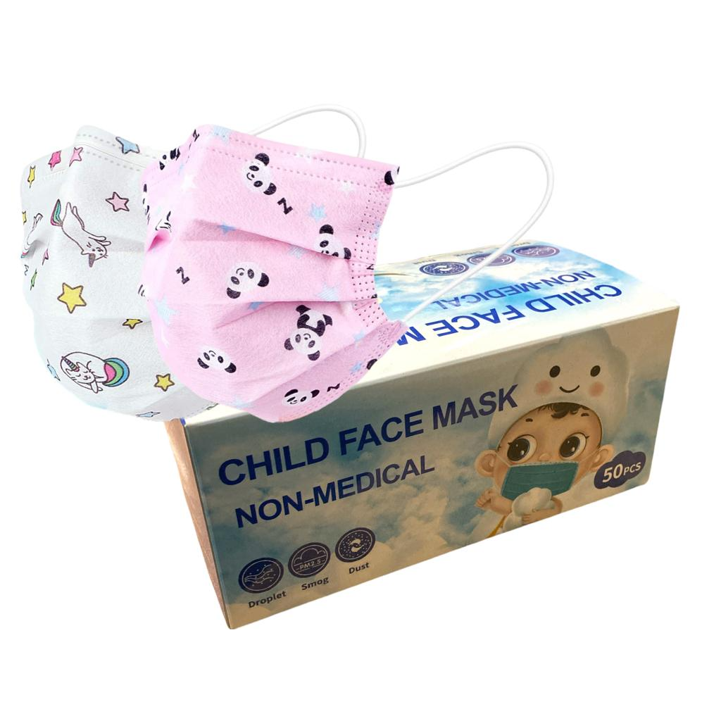 Kids Face Mask 3 Layers - 50 pieces - lunazchef.shop